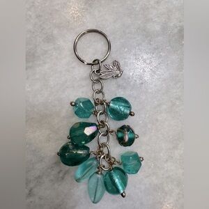 Beautiful keyring emerald glass beads